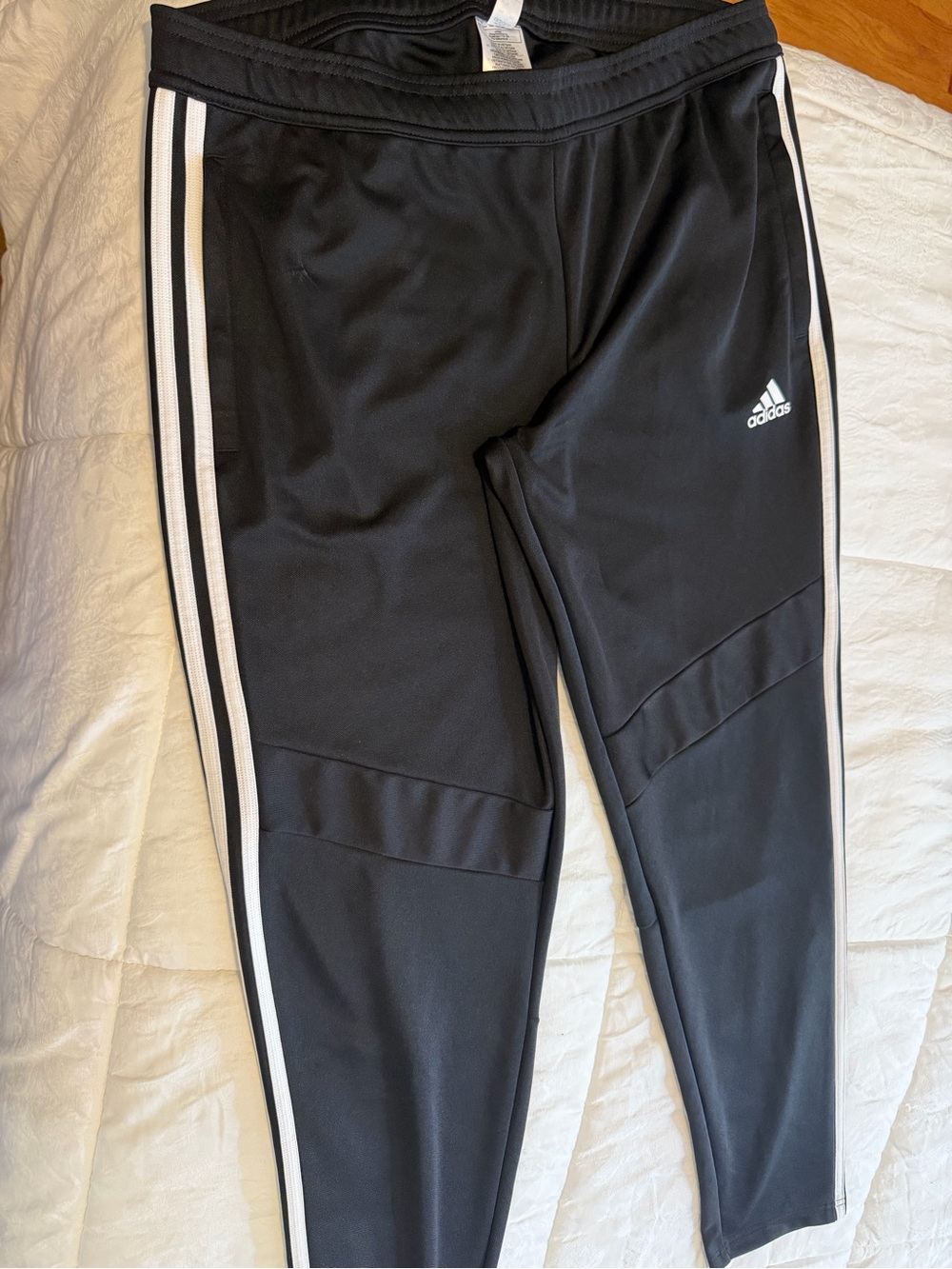 adidas Black Joggers with White Three-Stripes